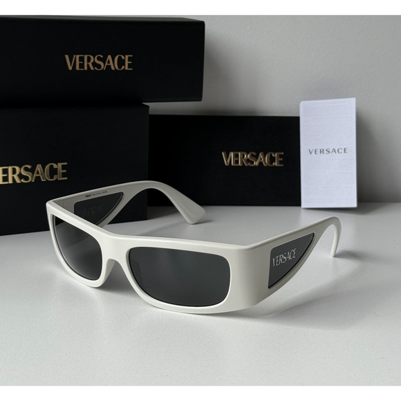 NEW Versace VE4482 White Shielded Sunglasses - Picture 3 of 6
